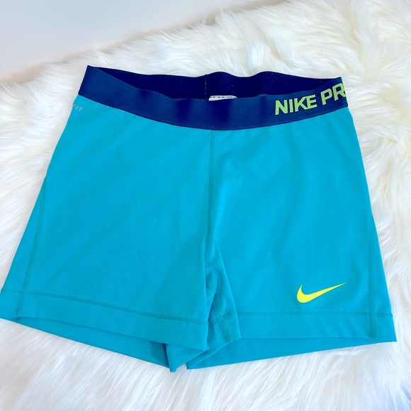 Nike Pants - NIKE Pro Women’s 3 Compression Short Size Large Color - Aqua  **EUC**